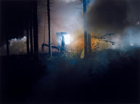 Gregory Crewdson - PRODUCTION STILL - MAN IN WOODS # 2 (FROM: BENEATH THE ROSES)