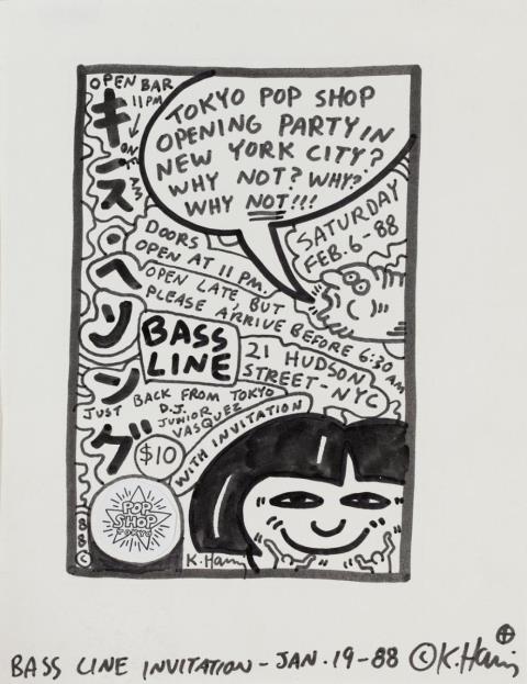 Keith Haring - Bass Line Invitation