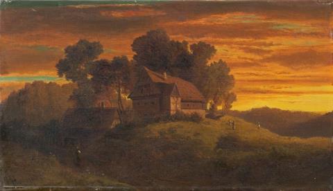 Maximilian Haushofer - HILLY LANDSCAPE WITH FARMSTEAD