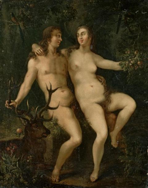 South German School, 17th century - PARADISE WITH ADAM AND EVE
