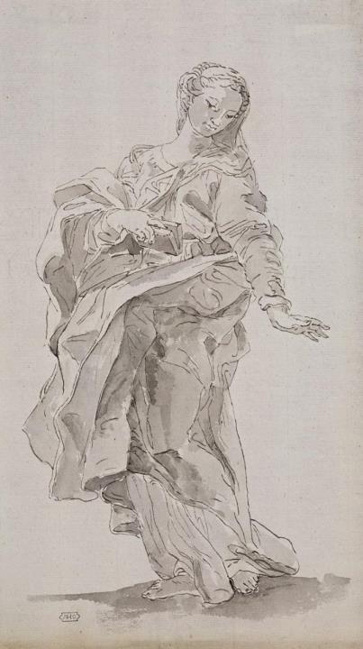 Venetian School, 18th century - STUDY FOR THE VIRGIN OF THE ANNUNCIATION