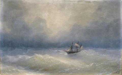 Iwan Konstantinowitsch Aivazovsky - SAILING SHIP ON STORMY SEA