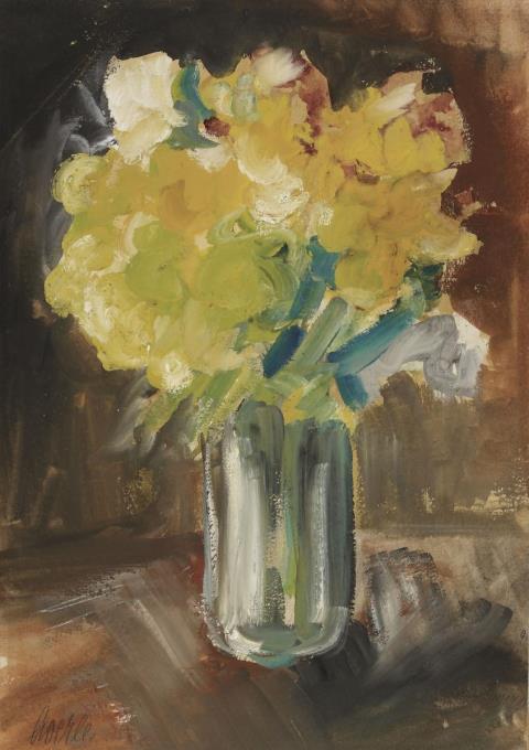Heinrich Hoerle - Blumenstrauß in einer Glasvase (Bouquet of Flowers in a Glass Vase)