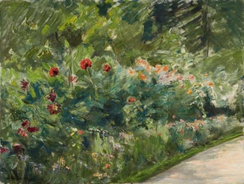 Max Liebermann - Blumenstauden im Nutzgarten nach Südwesten (Flower Shrubs in the Kitchen Garden towards Southwest)