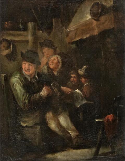 Dutch School, 17th century - PEASANTS AT THE FIREPLACE
