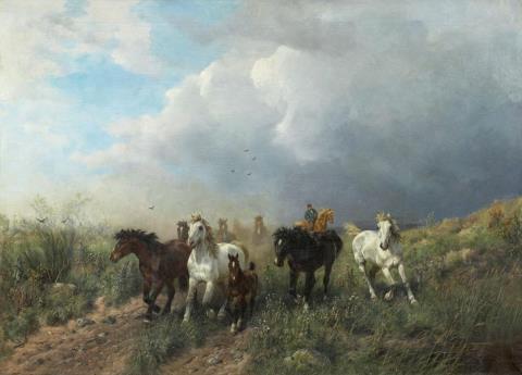 Ludwig Benno Fay - MEADOW WITH HORSES