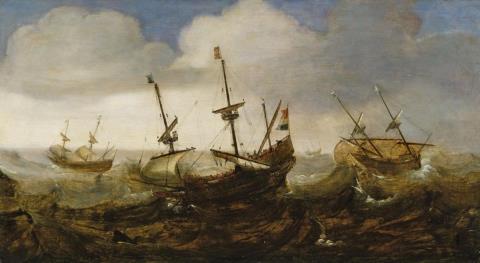 Cornelis Isaacksz Verbeeck - SHIPS ON STROMY SEA