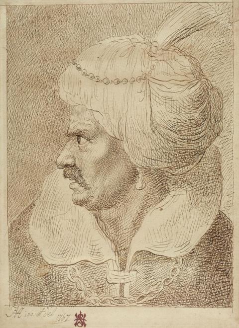 Januarius Zick - HEAD OF AN ORIENTAL WITH TURBAN
