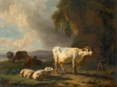 Balthasar Paul Ommeganck - LANDSCAPE WITH CATTLE AND SHEEP