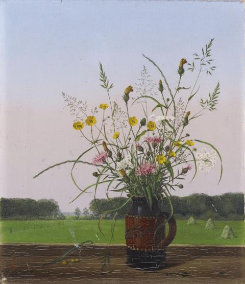 Herbert Böttger - Landschaft mit Feldblumenstrauß (Landscape with Bouquet of Wild Flowers)
