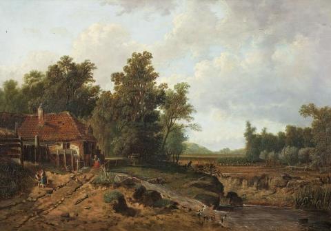 Johan Diderik Cornelis Veltens - LANDSCAPE WITH FARMSTEAD