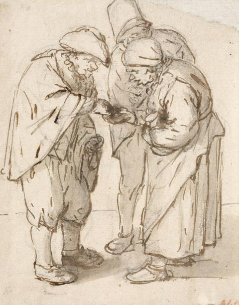Adriaen van Ostade - OLD MAN AND A PAIR OF BEGGARS