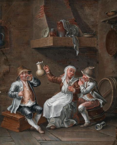 Johann Andreas Herrlein - INTERIOR WITH DRINKERS INTERIOR WITH CARDPLAYERS