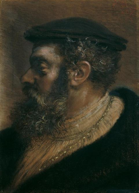 Adolph von Menzel - PORTRAIT OF A MAN IN A RENAISSANCE COSTUME
