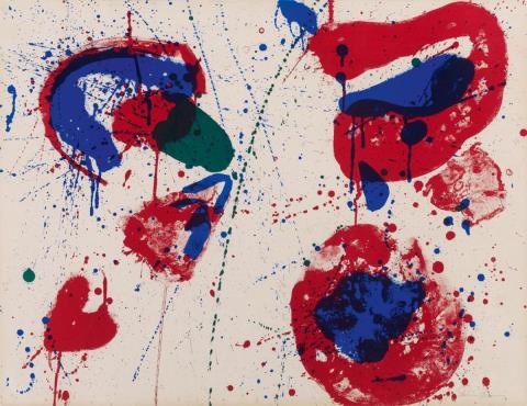 Sam Francis - hurrah for the red, white, and blue, Variant I