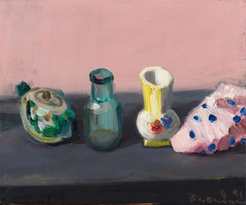 Klaus Fußmann - Untitled (still life with bottle and cloth)