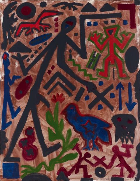A.R. Penck - Untitled (the blue hen)