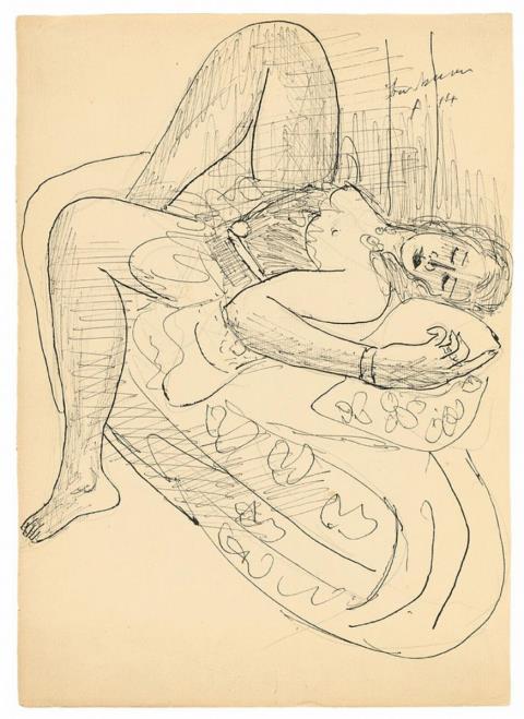 Max Beckmann - Frau auf einem Sofa liegend (Woman lying on a Sofa)