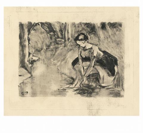Camille Pissarro - Bauernmädchen, die Füße waschend (Farm Girl washing her Feet)