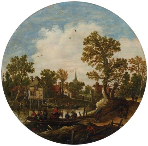 Jan van Goyen - SUMMER LANDSCAPE WITH FERRYBOAT