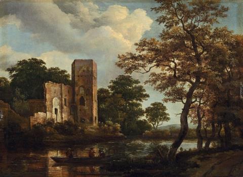 Meindert Hobbema - LANDSCAPE WITH THE RUINS OF A CASTLE