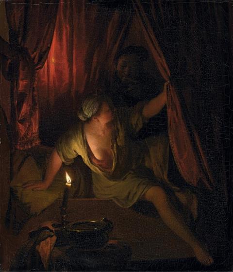 Godefridus Schalcken - CANDAULES, HIS WIFE AND GYGES