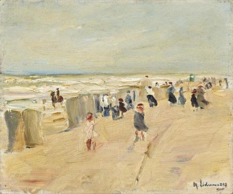 Max Liebermann - Strand in Nordwijk bei Sturm (Beach at Nordwijk in stormy weather)