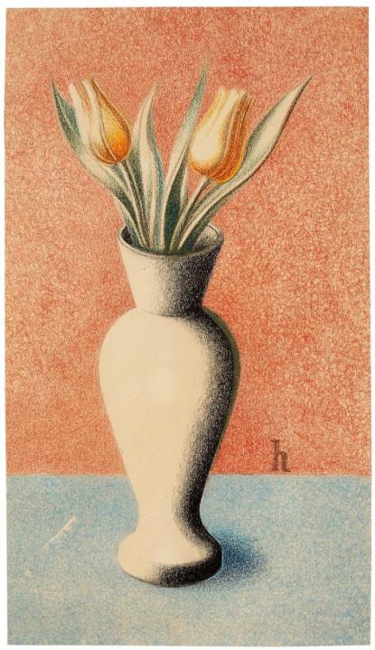Heinrich Hoerle - Vase mit Tulpen (Vase with Tulips)